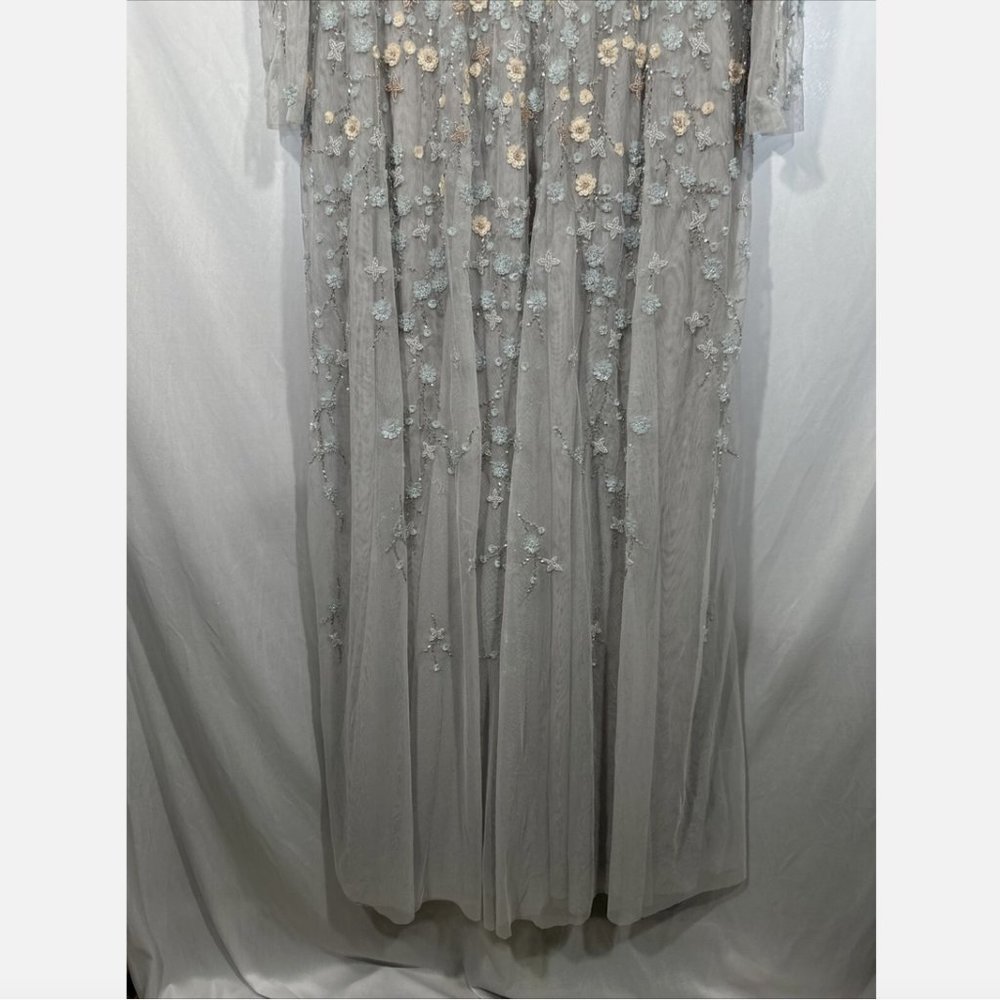 NWT $798 Mac Duggal [ 14‎ ] Embellished Wrap Over Illusion Long Sleeve Gown Q635 - Picture 11 of 16